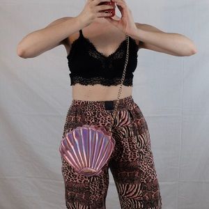 iridescent pink seashell crossbody bag